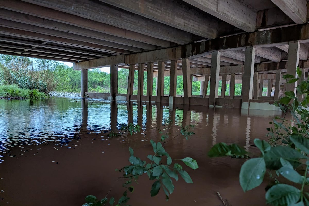 Flooded streets in Wichita Falls during severe weather
