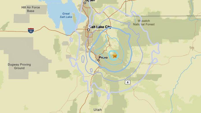 Salt Lake City area view after earthquake utah impact