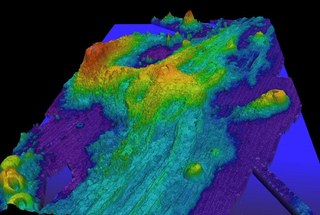 A breathtaking view of an underwater volcano eruption captured in the Pacific Ocean