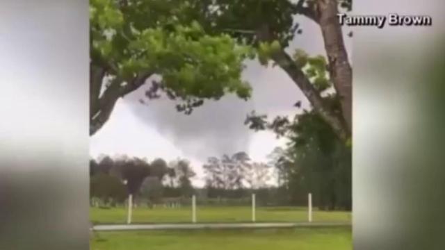 Dark stormy skies during a tornado warning