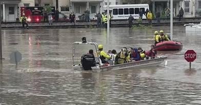 Streets of Westernport MD flooded and coated in mud after historic rains