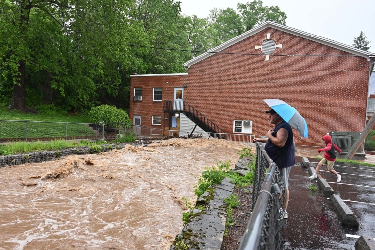 Floodwaters submerge vehicles in Allegany County, MD during the May 2025 floods