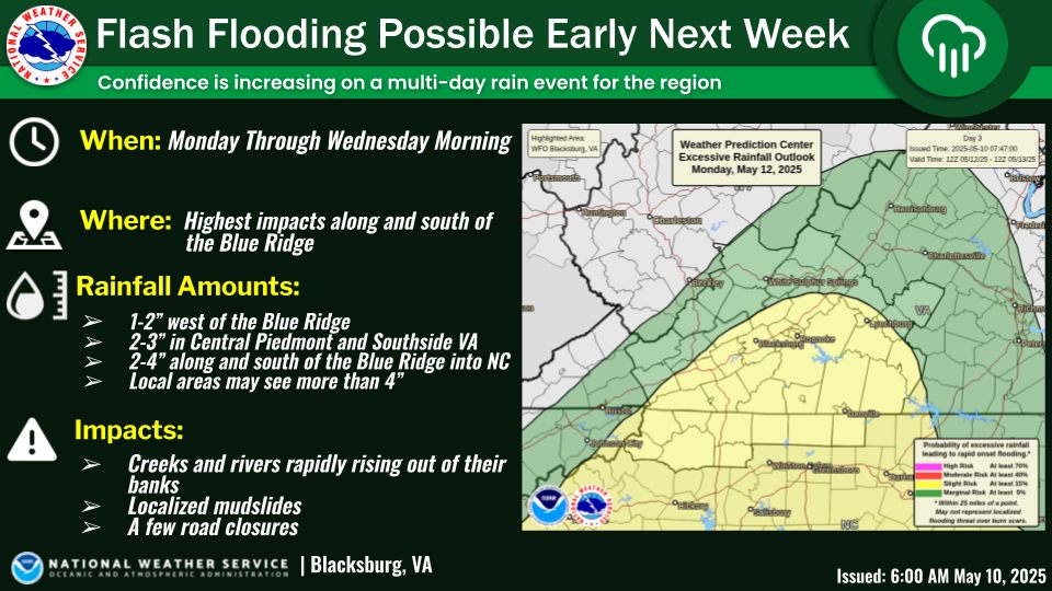 Hazardous Weather Outlook for May 16 regions
