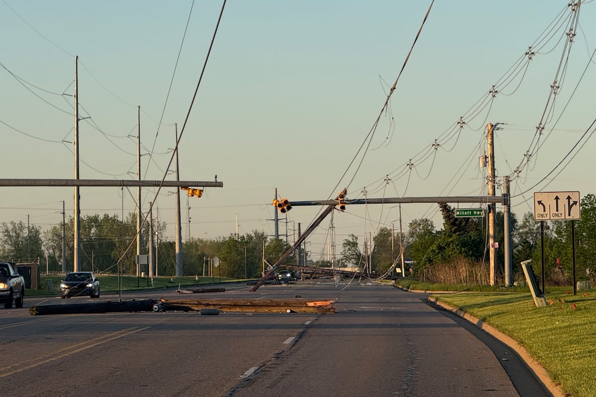 A typical view of storm impact on Michigan's power grid, as seen on the consumers outage map.