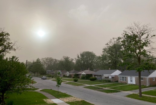 A massive dust storm sweeps through Chicago, reducing visibility and impacting traffic