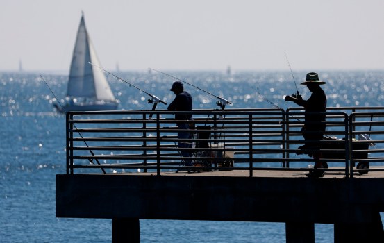 Clear sunny skies over San Diego shoreline – an example of typical San Diego weather
